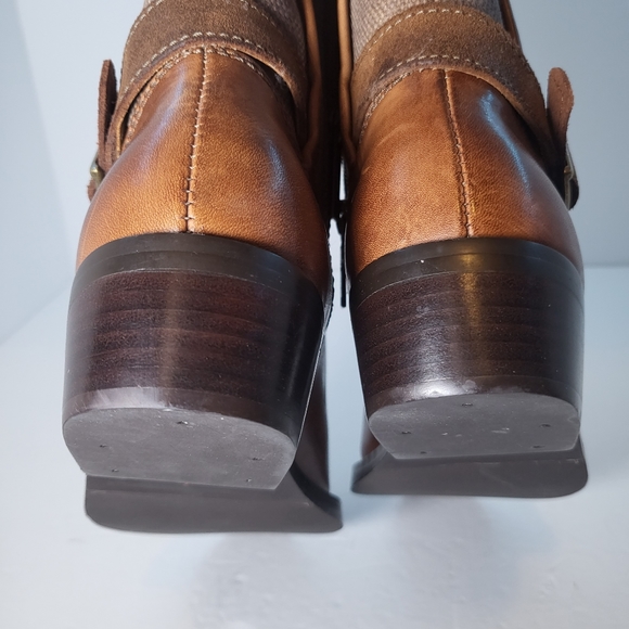 Harley Davidson Womens Size 6 Heatherton Biker Boots Black Leather/Canvas Zip - Picture 9 of 15